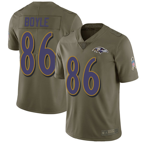 Baltimore Ravens Limited Olive Men Nick Boyle Jersey NFL Football #86 2017 Salute to Service
